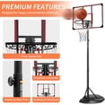 thumbnail image 3 of MIUDGIG 7.5-9.2ft Portable Basketball Hoop & Goals, Adjustable Height Basketball Goal System, Basketball Hoop Stand with 32Inch Shatterproof Backboard & 17" Rim for Youth/Adults, Indoor/Outdoor, 3 of 9