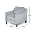 thumbnail image 3 of Milo Contemporary Velvet Club Chair, Gray and Dark Brown, 3 of 8