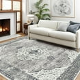 thumbnail image 1 of Boho Vintage Round Rug ft- Faux Wool Dreely Washable Area Rug Small Distressed Throw Rugs Floor Carpet for Door Mat Entryway Bedrooms Laundry (Round - ; Diameter Border ), 1 of 7