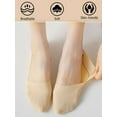 thumbnail image 5 of PULLIMORE 3 Pairs No Show Socks For Women, Cotton Invisible Socks Low Cut Liner Non Slip Socks (Skin Color), 5 of 8