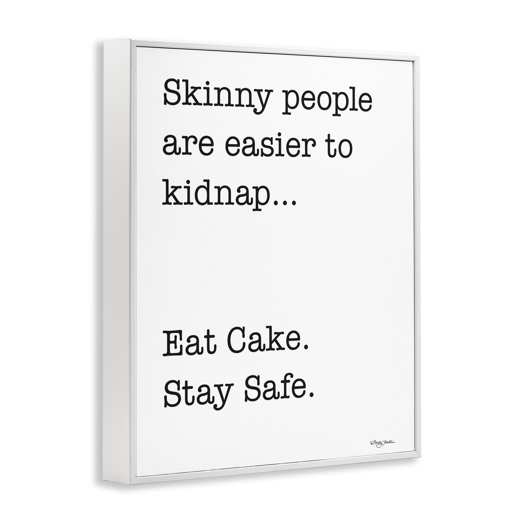 Stupell Industries Eat Cake Stay Safe Novelty Painting White Framed Art Print Wall Art, 24 x 30