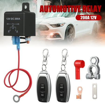 

3 Sets Car Battery Disconnect Switch 12V/200A Car Battery Wireless Switch Device with Dual Remote Controls for Auto Truck