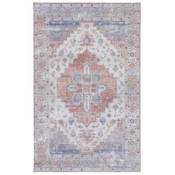 SAFAVIEH Tucson Tamzen Traditional Machine Washable Area Rug, 10' x 14', Beige/Blue