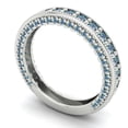 thumbnail image 2 of 1.44 ctw Wedding Band for Women - 18K White Gold Blue Moissanite Stackable Eternity Ring, 2 of 6