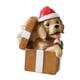 thumbnail image 4 of Figura de perro navideño en miniatura, decoración navideña realista de resina Oro, 4 of 9