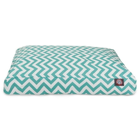 UPC: 0788995514305 | Majestic Pet | Chevron Shredded Memory Foam Rectangle Pet Bed For Dogs  Removable Cover  Teal  Medium