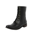 thumbnail image 2 of Bottes Mode Grande Taille pour Femmes Automne Chaussures à Talons Bas Bottes Courtes Bottes Pointues Bottes de Chevalier, 2 of 3