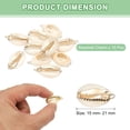 thumbnail image 2 of 10Pcs Encanto de Concha a Granel Pendientes de Concha Natural para Hacer Joyería, Oro, 2 of 6