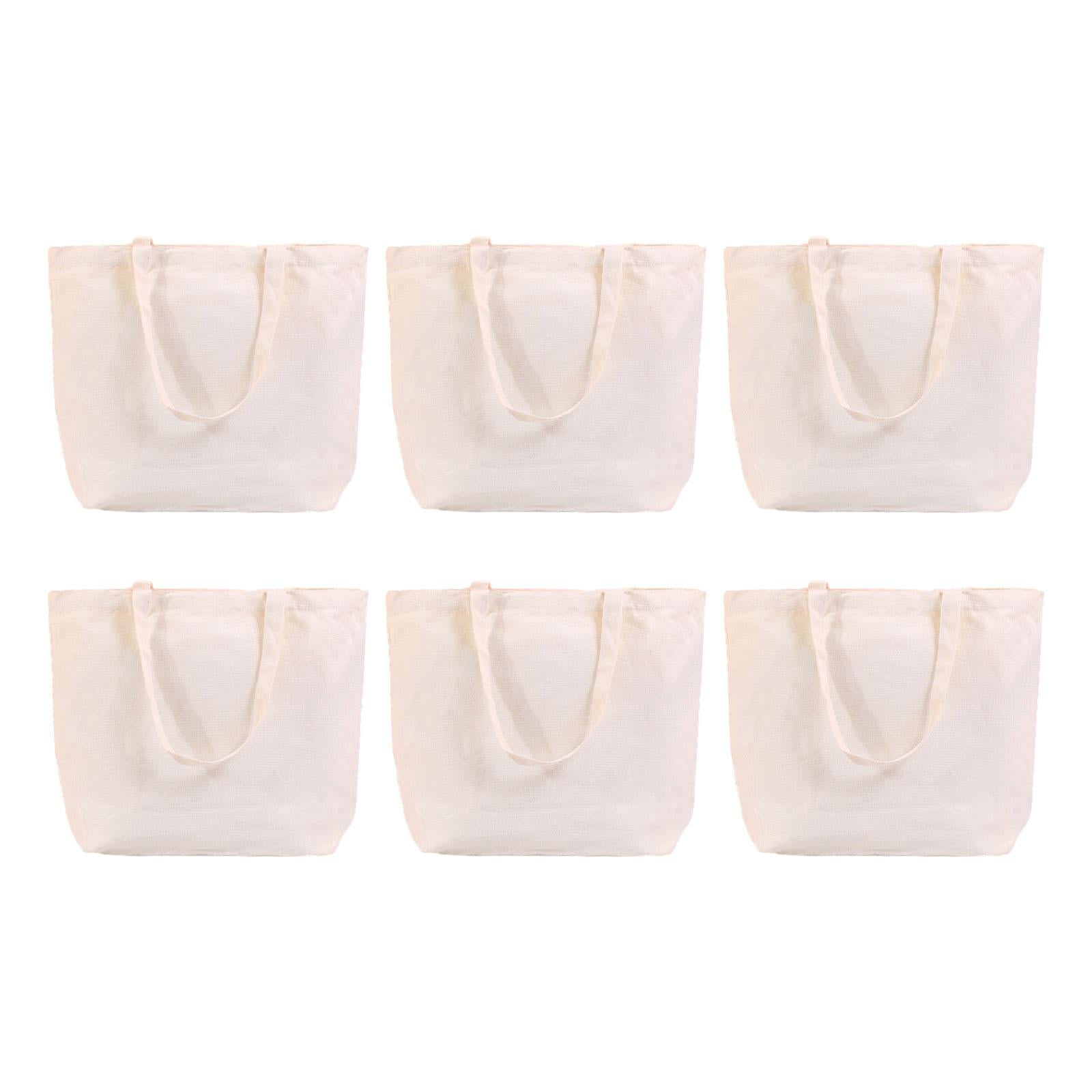 Canvas Tote Blank Canvas Tote Bags Grocery Shopping Bag Heavy Duty Sturdy Canvas Fabric Bags with Handle Reusable Washable Lightweight Multipurpose