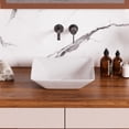 thumbnail image 2 of Renovators Supply Castle 16.5" His and Hers Square Countertop Vessel Bathroom Sink White Set of 2, 2 of 9