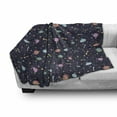 thumbnail image 3 of Space Soft Flannel Fleece Throw Blanket, Alien Planets with Shooting Stars and Polka Dots Galaxy Heavenly Bodies Asteroid, Cozy Plush for Indoor and Outdoor Use, 70" x 90", Multicolor, by Ambesonne, 3 of 6
