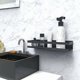 thumbnail image 4 of Shower Shelf No Drilling, Stainless Steel Bathroom Shelf, Matte Black - 30 cm, 4 of 5
