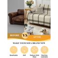 thumbnail image 5 of Linen Buffalo Check Couch Cover for 2 Cushion Couch, Retro Black Lines Grid Pattern Washable Love Seat Sofa Covers Slipcover, Throw Sofa Covers for Pets, Furniture Protector 71"x102", 5 of 9