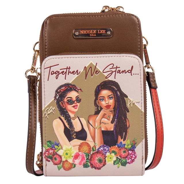 Bolsa Cruzada Marca Nicole Lee con ventana Together We Stand Nicole Lee Screen-Touch Universal Phone