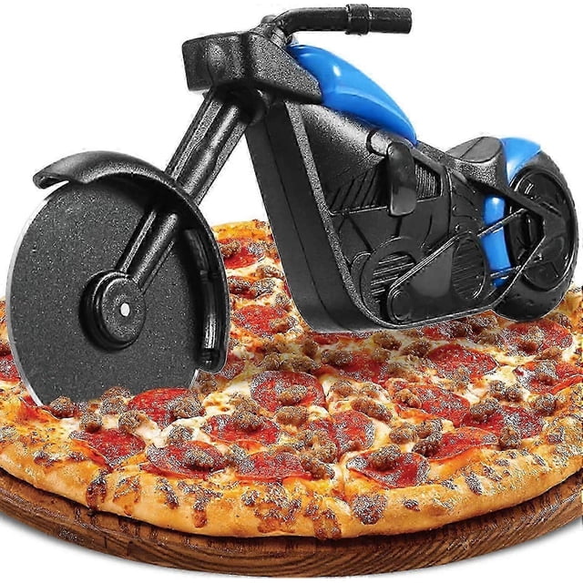 Motorcycle Pizza Cutter, Funny Pizza Cutter, Stainless Steel Plastic Pizza Roller, Pizza Wheel, Pizza Knife, Pizza Cutter with Sharp Cutter Wheel & St