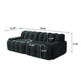 thumbnail image 4 of bokifol 86.6" 3D Textured Knit Fabric Sofa,3 Seater Modern Upholstered Mesh Fabric Lazy Floor Sofa for Modern Living Room,Office and Apartment(Black), 4 of 10