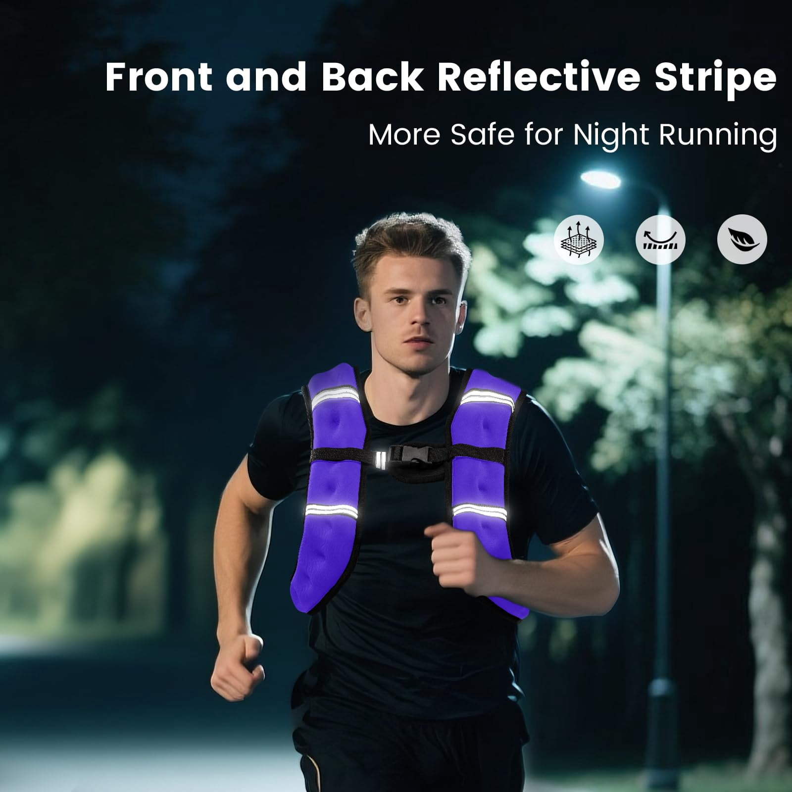Purple 8 Lbs Weighted Vest for Walking Running Jogging Strength Training