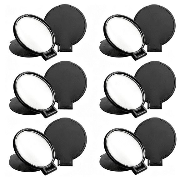 XIBUFE 6 Pcs Portable Makeup Mirror,2.4In Mini Pocket Mirror,Small Round Folding Compact Mirrors,Mini Mirror Bulk for Women Girls,Travel Daily Use,Party Favors&Wedding Gifts