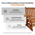 thumbnail image 5 of Innovaze Wooden Patio Glider, with Cup Holders, High Back and Deep Contoured Seat, Solid Fir Wood, Heavy Duty 800 LBS,for Outdoor Porch (Teak Tone, 2-Seater), 5 of 6