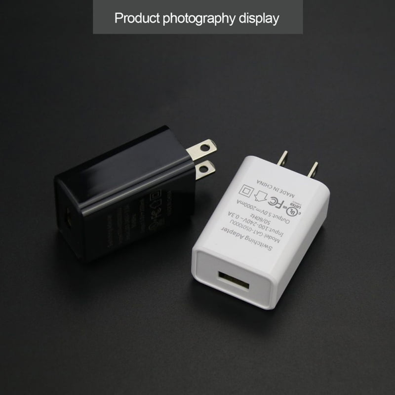 5V 2A USB Wall Charger One Port Home Travel Plug Charging Block Cube Power  Adapter Replacement For Phone Black 