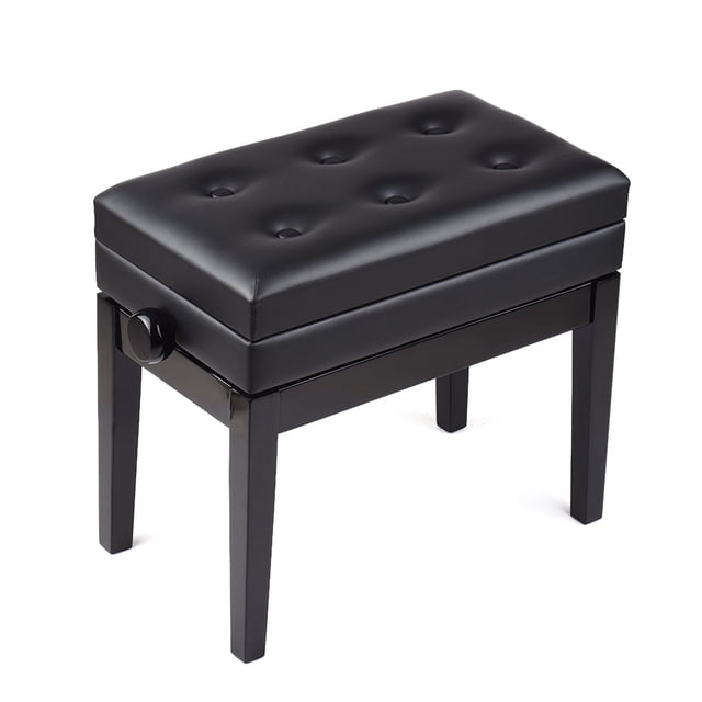 Graflsoa Banc Piano Premium Ajustable avec Compartiment de Rangement, Noir, Design Compact pour Usage Solo