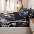 thumbnail image 5 of Homewish Goth Sugar Skull Zipper Twin Comforter Sets with Fitted Sheet and 2 Pillowcases,Spooky Halloween Zipper Bedding Set,Rose Flower Bed Set,Black Reversible,4pcs, 5 of 8