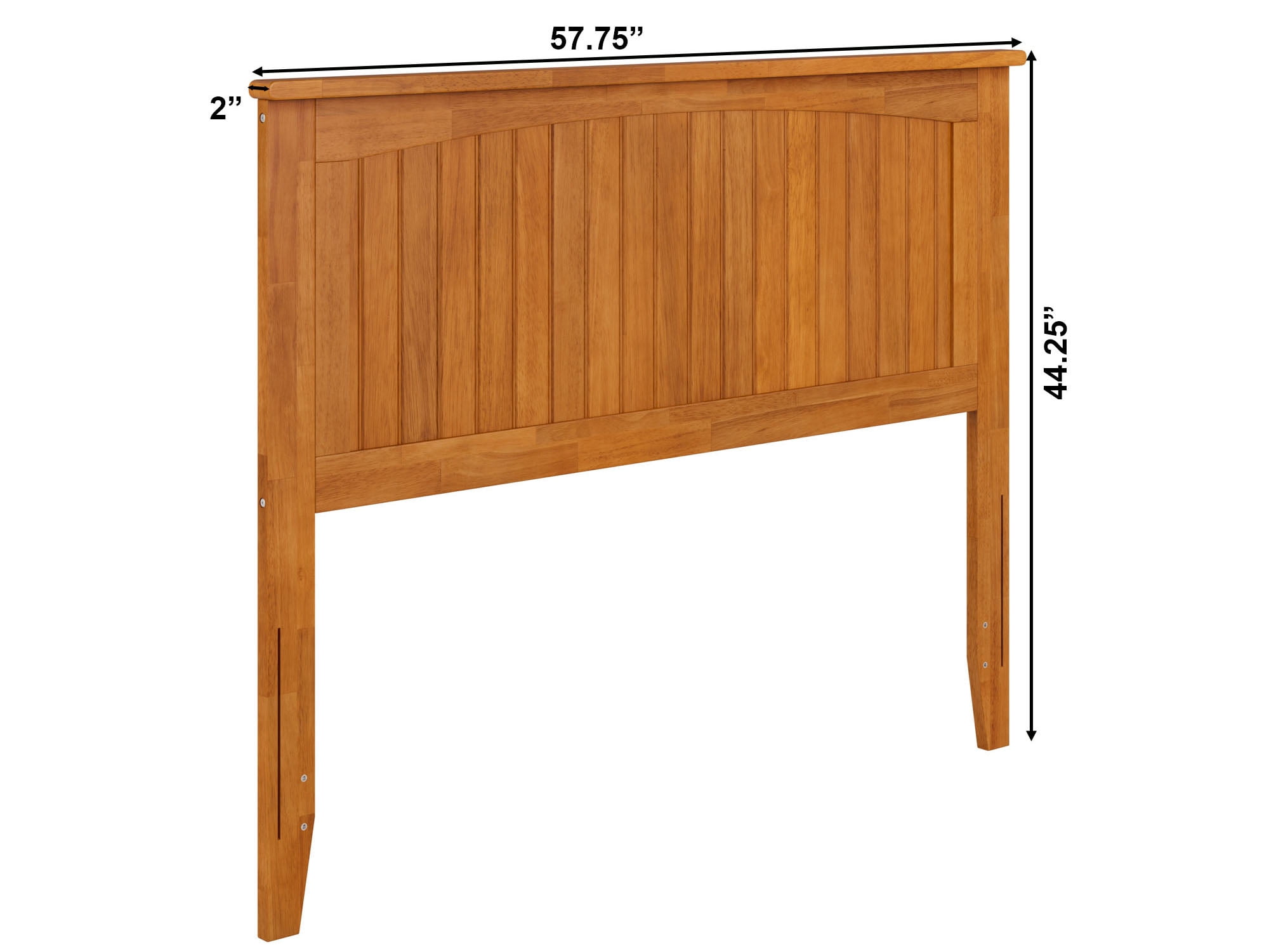 AFI Nantucket Full Solid Wood Panel Headboard with Attachable Charger, Light Toffee