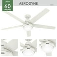 thumbnail image 5 of Hunter - Aerodyne Indoor Ceiling Fan With Light, Remote, 60-inch, Fresh White, Casual-style, 6-speed DC Motor, Energy Star, WiFi Smarthome, 52832, for living rooms, bedrooms, home offices, kitchens, 5 of 18