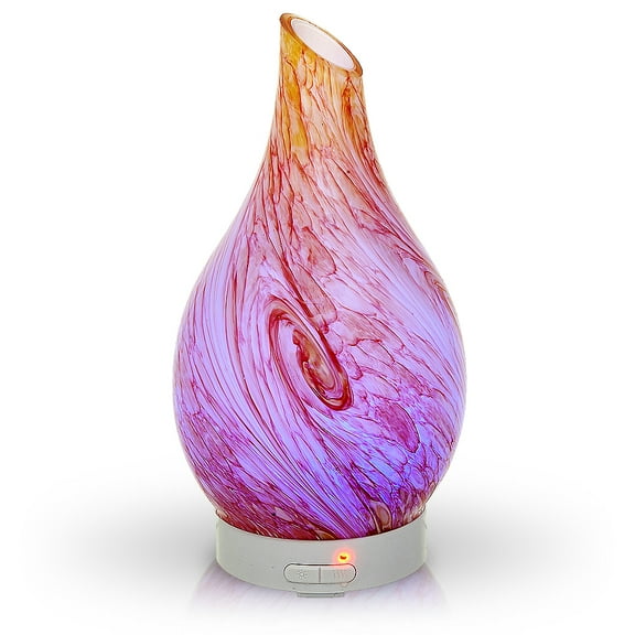 Aromar Glass Hydria Abstract 100 mL Ultrasonic Essential Oil and Fragrance Aroma Diffuser (Orange)