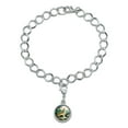 thumbnail image 2 of Howling Wolf Sunset Forest Butterflies Silver Plated Bracelet with Antiqued Charm, 2 of 5