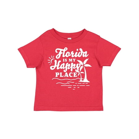 

Inktastic Florida is My Happy Place with Palm Trees Gift Toddler Boy or Toddler Girl T-Shirt
