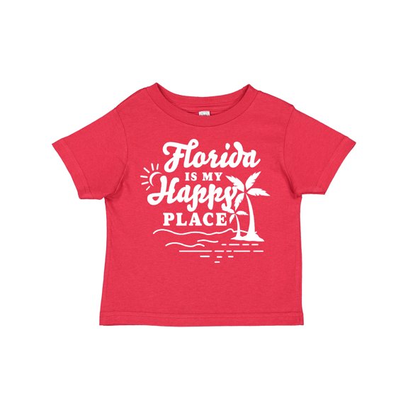 Inktastic Florida is My Happy Place with Palm Trees Boys or Girls Toddler T-Shirt