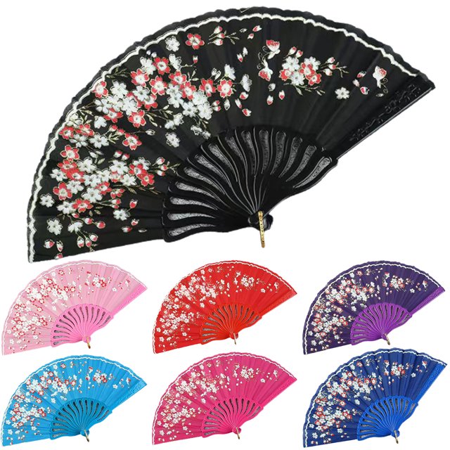 Folding Hand Fan, Handheld Fans Summer Vintage Dancing Party Hand Fans