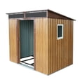 thumbnail image 6 of Jopath 5ft x 6ft Outdoor Storage Shed with Window and Metal Foundation, Heavy Duty Metal Shed Garden Tool Shed with Lockable Door for Backyard, Patio Coffee, 6 of 8