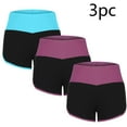thumbnail image 2 of biudgviw Womens Summer Yoga Shorts 3 Piece Low Rise Color Block Workout Golf Swim Shorts Lightweight Beach Lounge Bottoms, 2 of 5