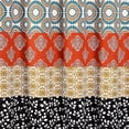 thumbnail image 4 of Boho Stripe Shower Curtain Bold Colorful Design, 35" x 72", Turquoise & Orange (1 Piece), 4 of 5