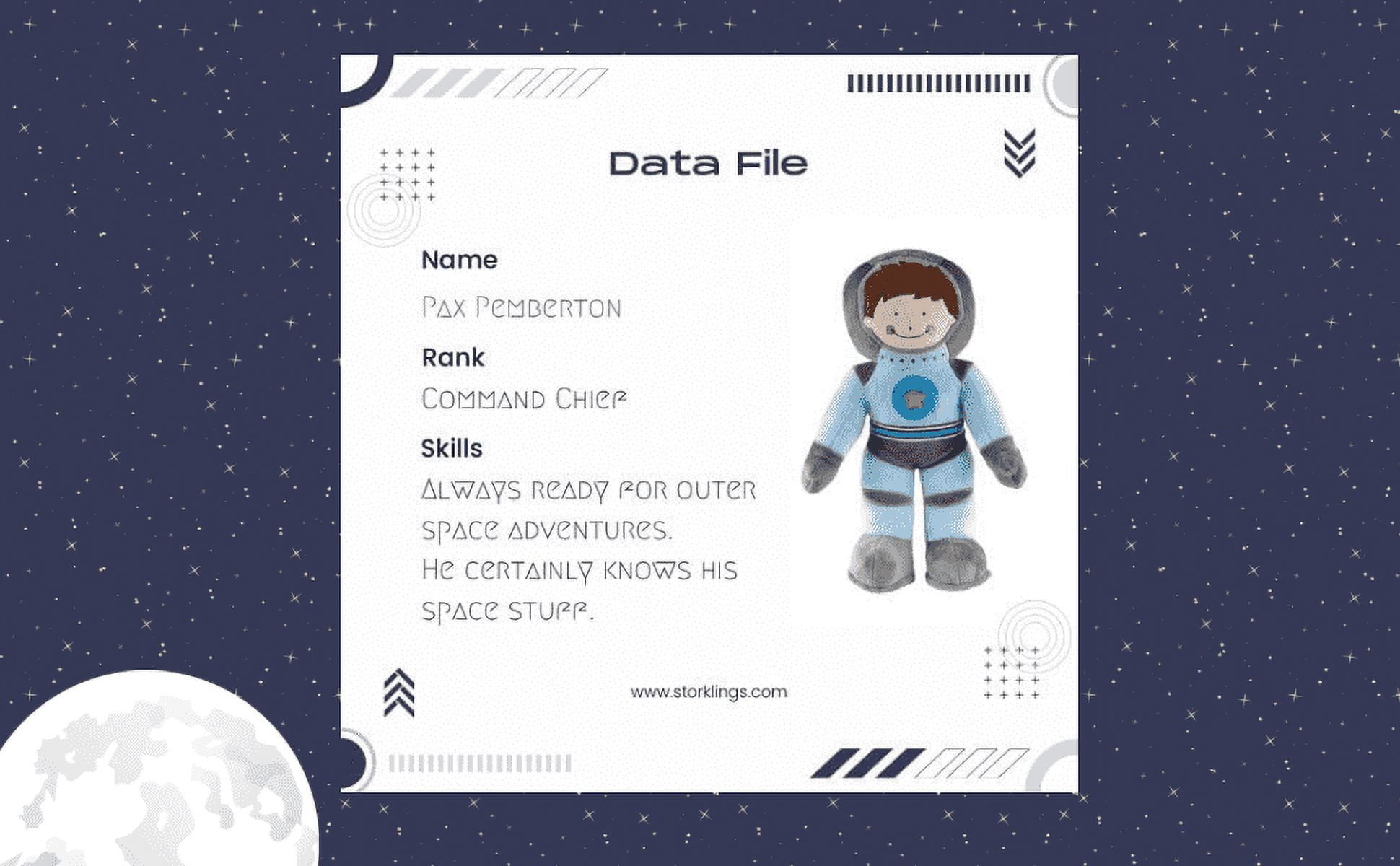 Storklings Astronaut Stuffed Animal, Spaceman Plush Soft Space Toy 12” Height, Astronaut Toy in a Blue Spacesuit