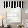 thumbnail image 6 of Black and White Stripe Tie Up Valances Curtain, Adjustable Kitchen Modern Minimalist Geometric Vertical Linens Valances for Windows Decor, Rod Pocket Short Curtains Set for Bedroom/Bathroom, 42"x12", 6 of 9