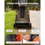 VEVOR Push Lawn Sweeper, 26 in Leaf & Grass Collector with 7 cu. ft. Hopper Bag, Adjustable Brush Height & Spinning Brushes, Heavy Duty Yard Sweeper with Rubber Wheels for Leaves Grass Cleanup