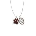 thumbnail image 2 of Delight Jewelry Silvertone Large Maroon Paw Best Mom Ever Charm Necklace, 2 of 4