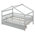 thumbnail image 2 of Dtwnek Full Size Wooden House Bed with 2 Drawers,Gray, 2 of 9