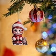 thumbnail image 2 of LILELIS 2D Acrylic Cartoon Christmas Cat Christmas Tree Pendant Acrylic Christmas Cartoon Cute Christmas Hat Cat Double Print 2D White Elephant Thick String for Hanging Clear Acrylic Beads Bulk, 2 of 8