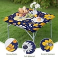 thumbnail image 4 of Pioneer Flower Floral Print Pattern Square Fitted Tablecloth with Elastic Edge,Square Table Cover,Washable Elastic Table Cover for Home Kitchen Party Decor 36"x36", 4 of 6