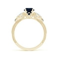 thumbnail image 2 of ANGARA Natural 1 Ct Aeon Sapphire & Diamond 3 Stone Engagement Ring in 14K Yellow Gold for Women (Size-6mm) | September Birthstone, Anniversary, Jewelry Gift for Women | Natural Sapphire Ring, 2 of 9
