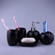 thumbnail image 3 of 5 piezas de accesorios de baño, dispensador de cerámica, soporte para cepillo de dientes, juego de baño (negro), 3 of 10