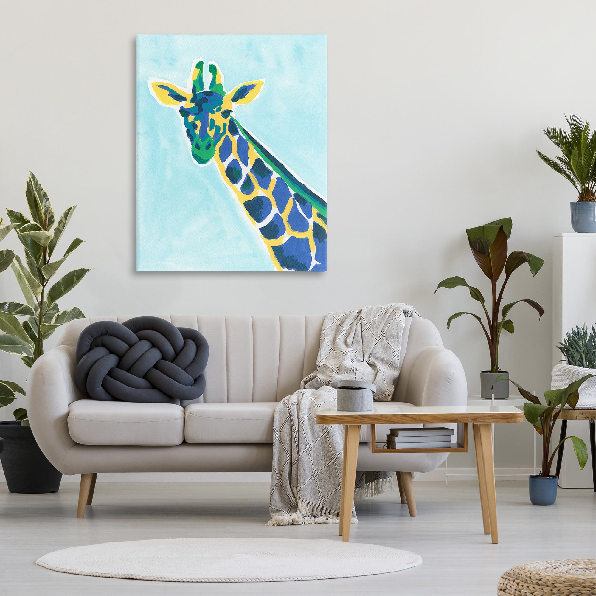 Stupell Industries Modern Hue Giraffe Animals & Insects Painting Gallery Wrapped Canvas Art Print Wall Art, 36 x 48