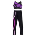 thumbnail image 3 of iiniim Girls' 2 Piece Athletic Leggings with Tank Crop Tops Outfits Sets for Gymnastics Sports Workout Fitness Purple&Rose 8, 3 of 7