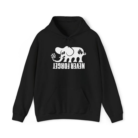 Never Forget Elephant Black Label Design Skateboards Skate Hoodie Sweatshirt  - L / Black