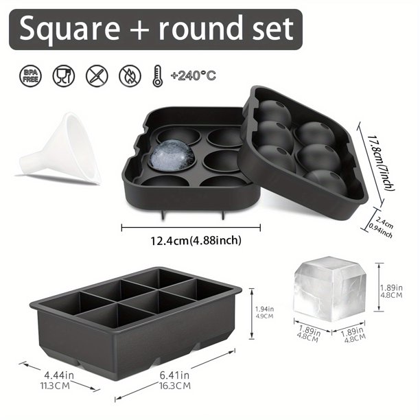 Pistola Diamond Rose ETC. Molde para cubitos de hielo en forma de silicona de calidad alimentaria, bandeja cuadrada para hacer cubitos de hielo, molde de alta calidad para hacer bebidas en barra