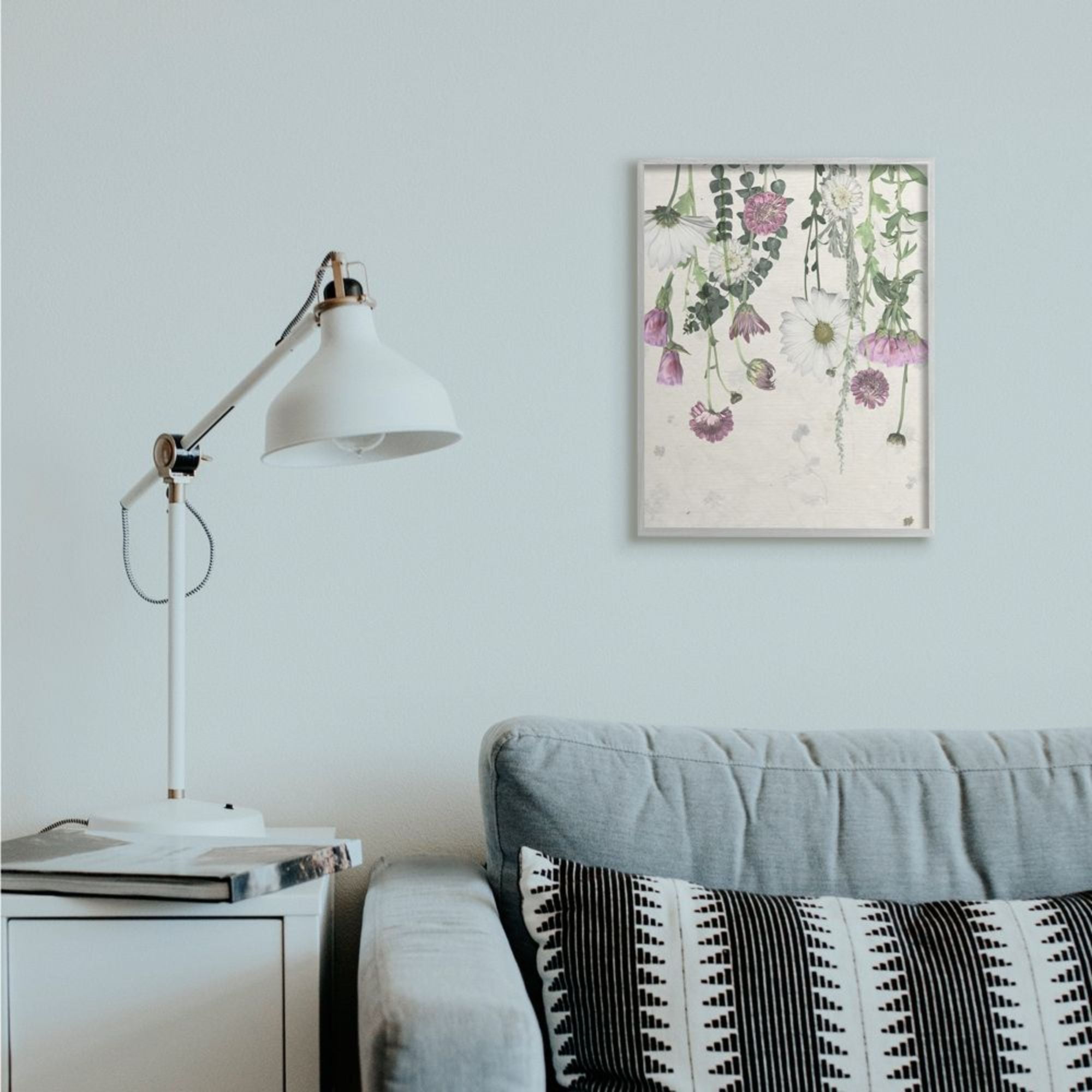 Stupell Industries Hanging Purple Florals with Charming White Daisies Design by Grace Popp